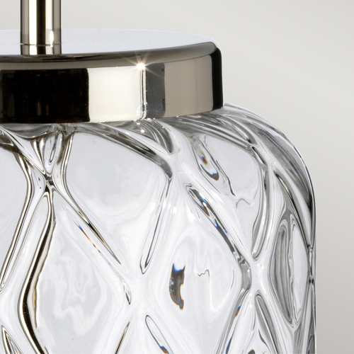 Check Quintiesse Sola QN-SOLA-TL-S Table Lamp Glass Base Polished Nickel Titanium Silver Shade E27
