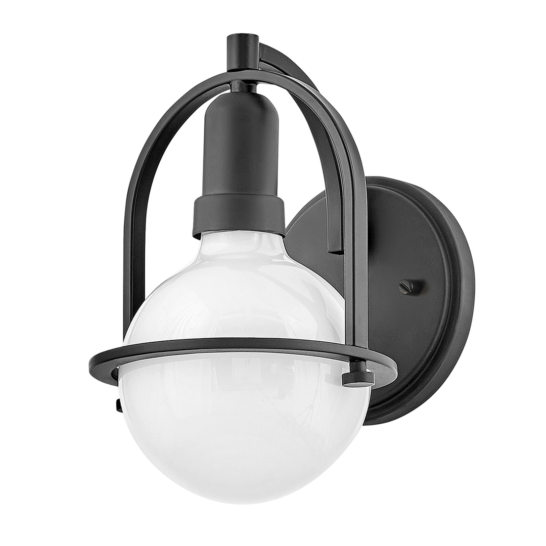 Somerset wall lamp - 1 light source - Opal glass - Black Quintiesse