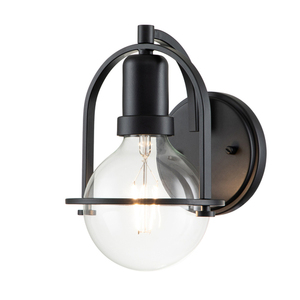 Somerset wall lamp - 1 light source - Clear glass - Black Quintiesse small 0