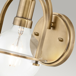 Somerset wall lamp - 1 light source - Clear glass - Old brass Quintiesse small 2