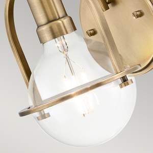 Somerset wall lamp - 1 light source - Clear glass - Old brass Quintiesse small 3