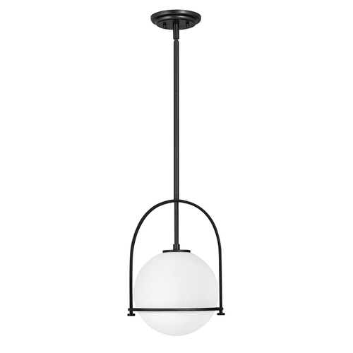 Check Somerset pendant lamp - 1 light source - Opal glass - Black Quintiesse