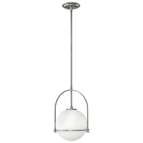 Check Somerset pendant lamp - 1 light source - Opal glass - Brushed nickel Quintiesse
