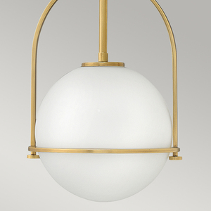 Somerset pendant lamp - 1 light source - Opal glass - Old brass Quintiesse small 3