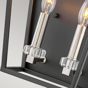 Stinson wall lamp - 2 light sources - Black/Polished Nickel Quintiesse small 3