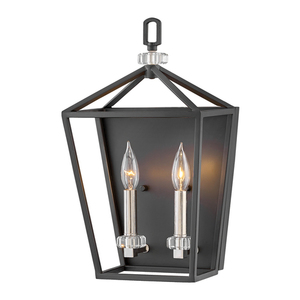 Stinson wall lamp - 2 light sources - Black/Polished Nickel Quintiesse small 0