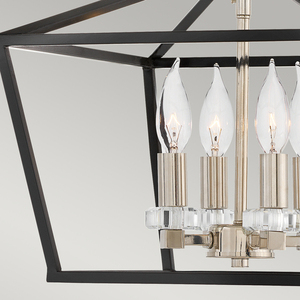 Stinson pendant lamp/half-lamp - 4 light sources - Black/Polished Nickel Quintiesse small 4