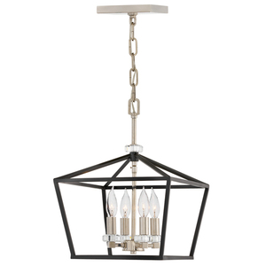 Stinson pendant lamp/half-lamp - 4 light sources - Black/Polished Nickel Quintiesse small 0