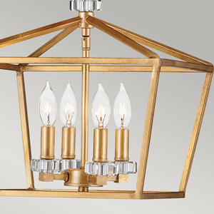 Stinson pendant lamp/half-lamp - 4 light sources - Purple brass Quintiesse small 4