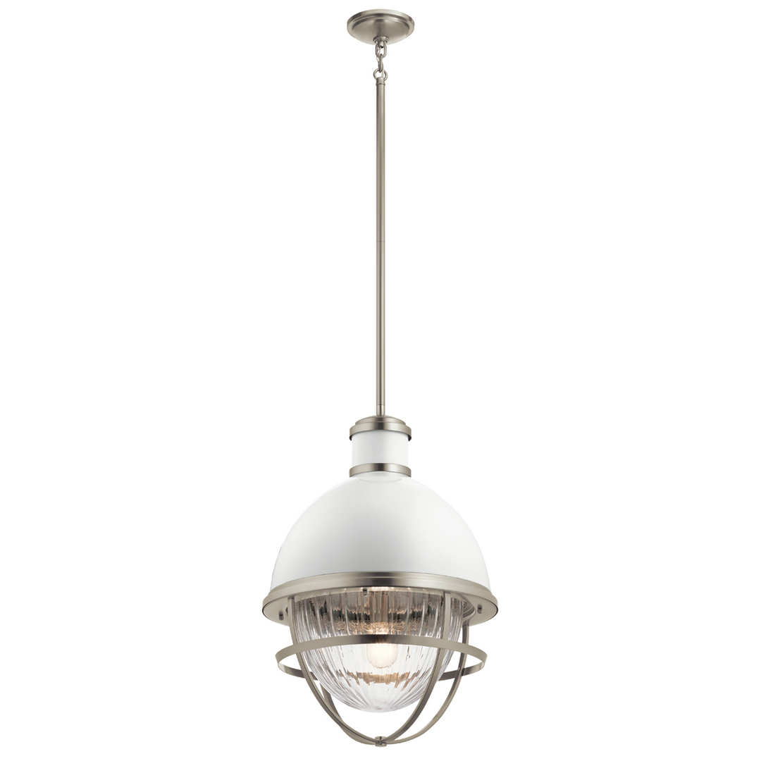 Tollis pendant lamp - 1 light source - White/ Brushed nickel Quintiesse