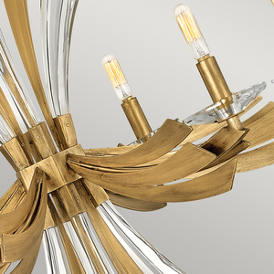 Quintiesse VIDA QN-VIDA6 Chandelier, Burnished Gold, Crystal, 6 × E14, Ø 74 cm, 72.5–372 cm Drop small 3