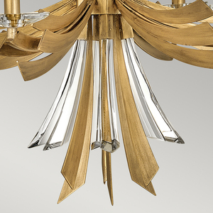 Quintiesse VIDA QN-VIDA6 Chandelier, Burnished Gold, Crystal, 6 × E14, Ø 74 cm, 72.5–372 cm Drop small 4