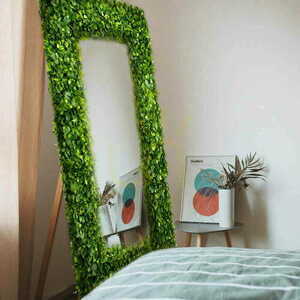 Large wall mirror in plant frame 160x80cm small 2