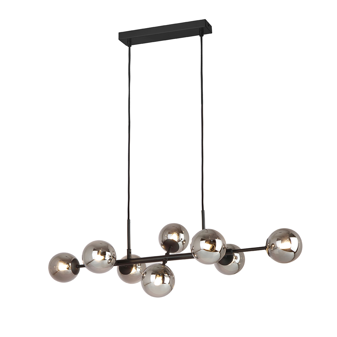 Pendant Light Italux Erimida 8xG9 Black Steel Glass PND-2244-8A-BL