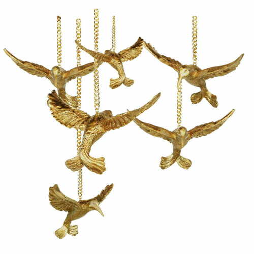 Check Set of 6 gold resin hummingbird figures Las Plumas Figure M N°8 28 × 43 cm