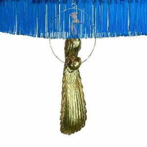 Las Plumas Granada hanging lamp peacock-eye velvet 35 cm small 1