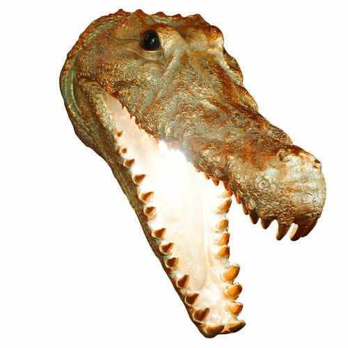 Check Las Plumas Rodrigo Gold Resin Crocodile Wall Light E27