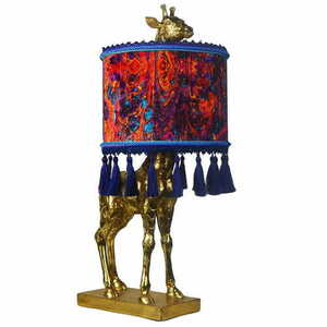 Las Plumas Antonio decorative giraffe lamp – gold, E27, 70 cm small 1