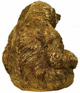 Las Plumas BRUNO LPBU01 gold resin sloth figurine, 30 cm small 5