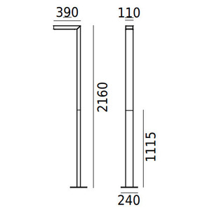 Outdoor Pole Light NORLYS Asker 12W LED 3000K Black 216 cm 1360BL small 5
