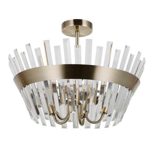 Check Italux Classic Crystal Brown 5-Light E14 Pendant Lamp PND-22450-5-ABR