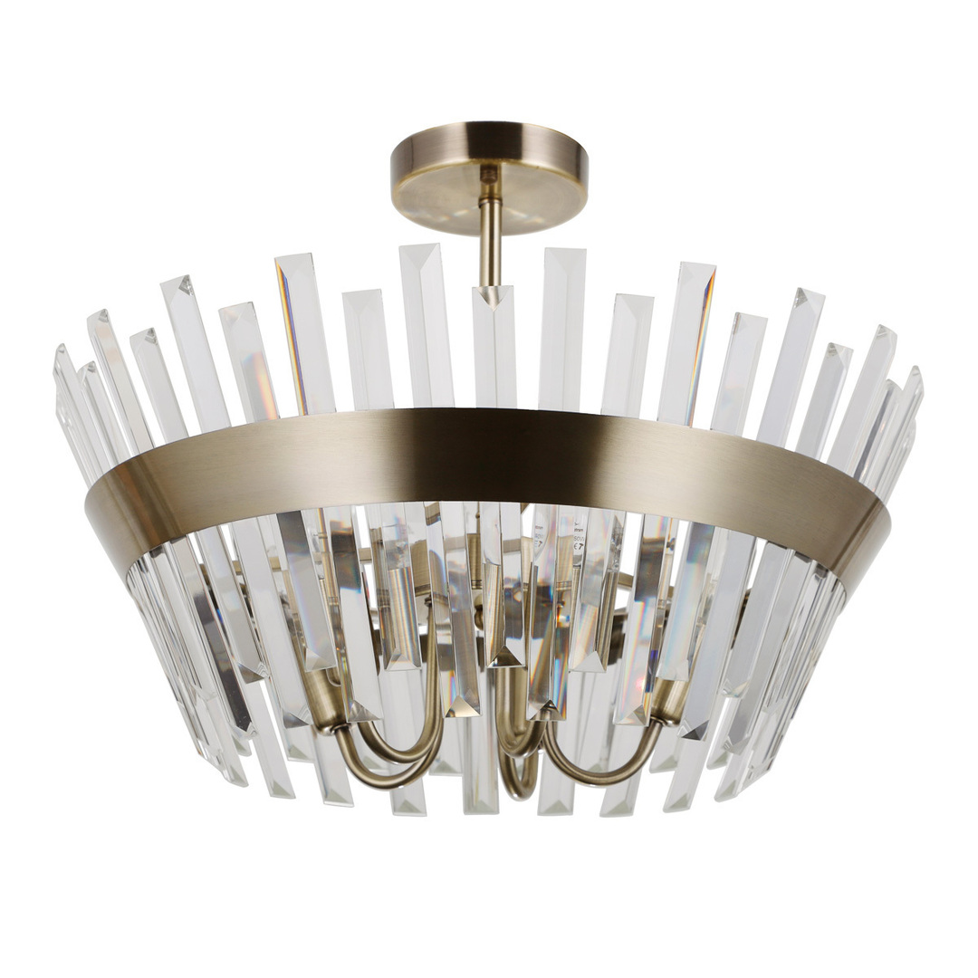 Italux Classic Crystal Brown 5-Light E14 Pendant Lamp PND-22450-5-ABR