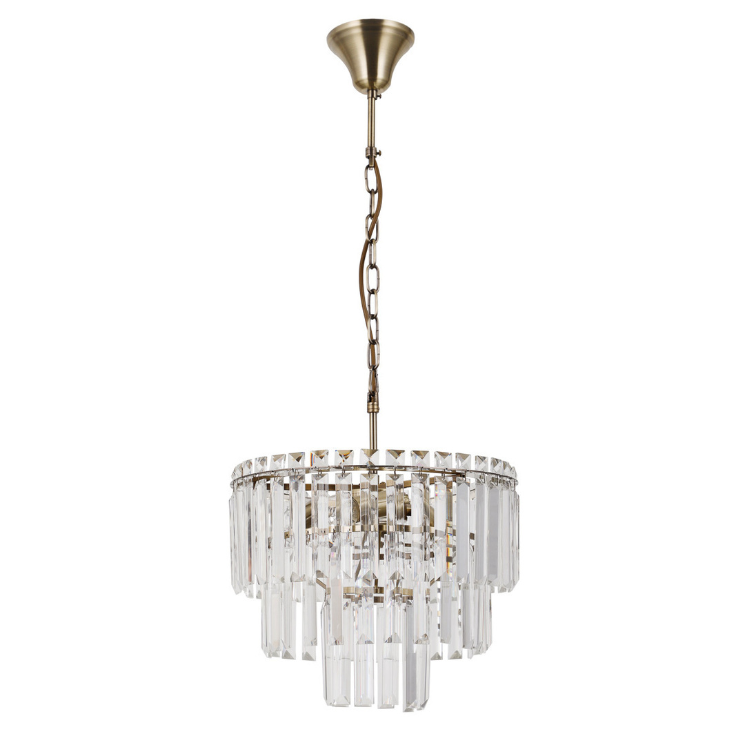 Italux Brown Crystal Pendant Lamp E14 4-Light 36 cm PND-22320-4-ABR