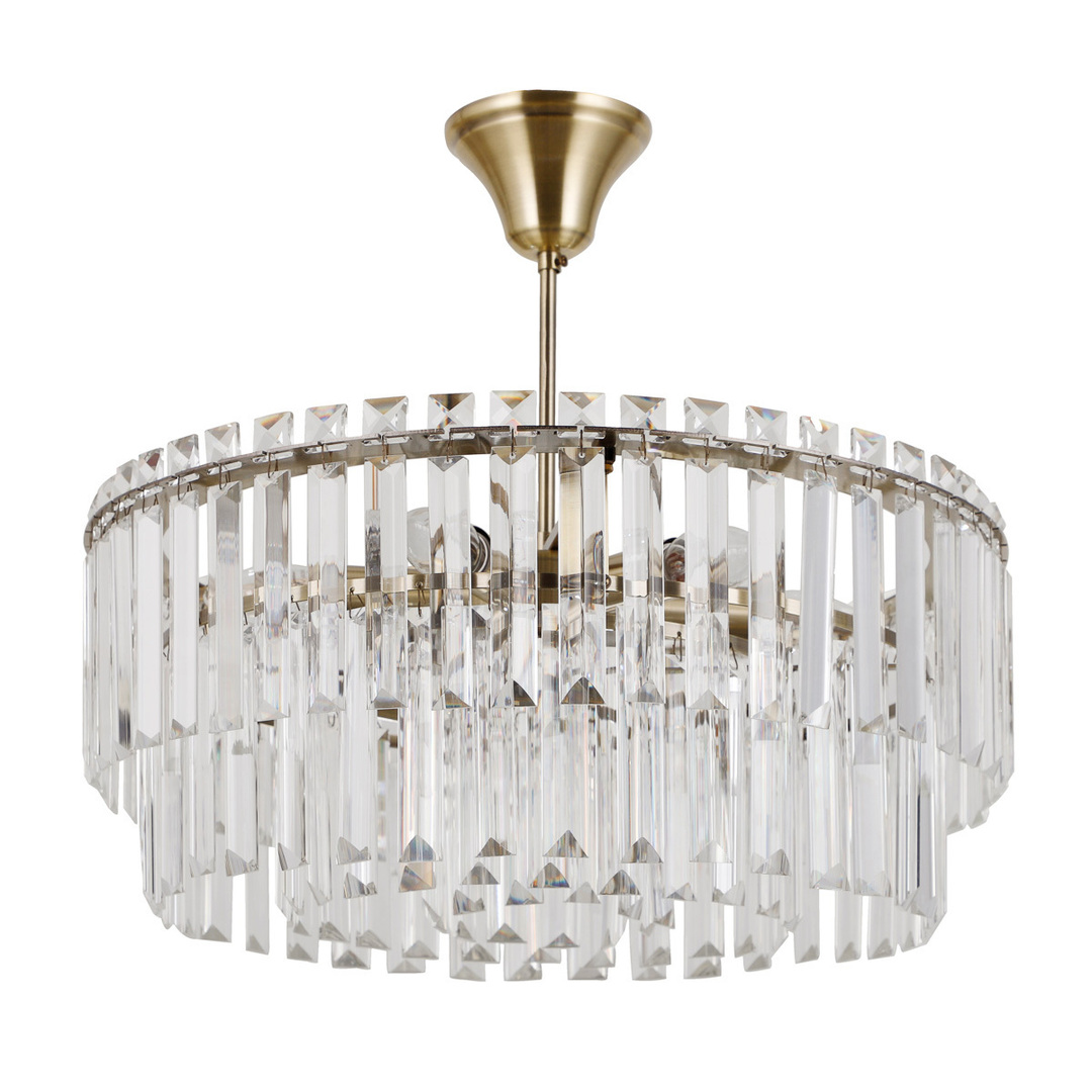 Italux Buena Brown Crystal Pendant Light E14 6-Light 48 cm PND-22320-6-ABR