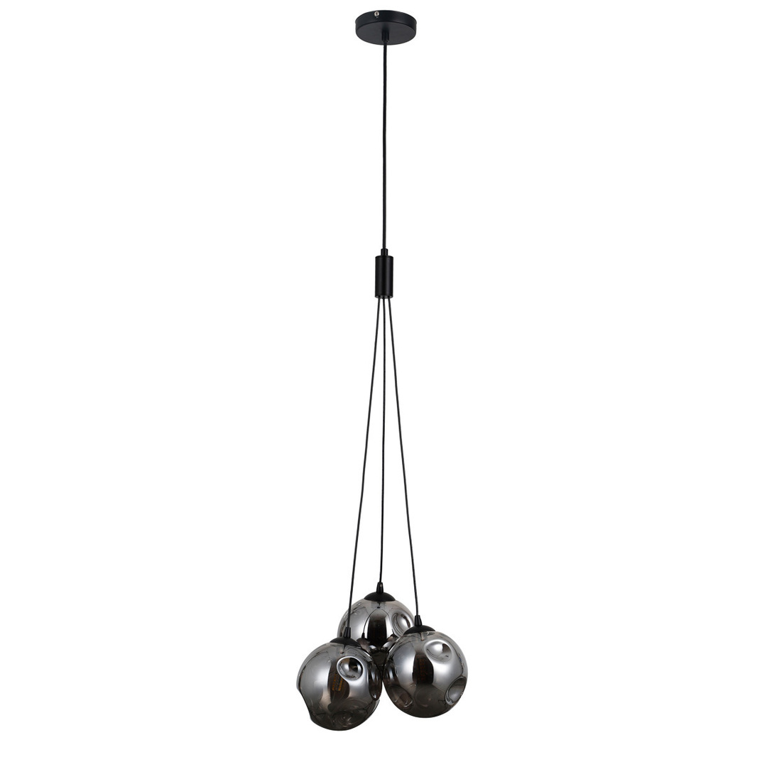 Italux Pendant Light Black Graphite Steel Glass 3-Light LED PND-54456-3A-HB-SMG