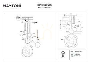 BASIC FORM pendant lamp MOD321PL-05G Maytoni small 7