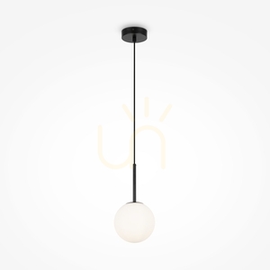 BASIC FORM pendant lamp white glass globe 15 cm black E14 MOD321PL-01B Maytoni small 0