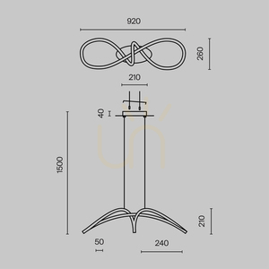 CURVE pendant lamp MOD156PL-L52G4K Maytoni small 8