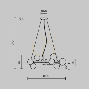 DALLAS pendant lamp MOD545PL-11G Maytoni small 6