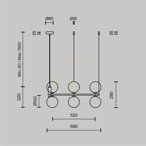 RING pendant lamp MOD013PL-06BS1 Maytoni small 9