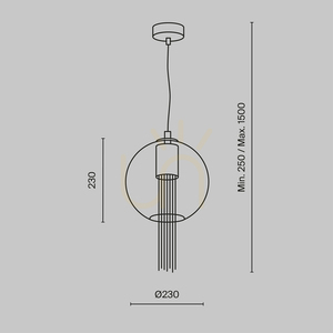 FLUSSO pendant lamp P095PL-01BZ1 Maytoni small 7