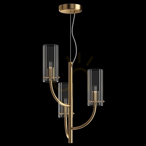 Check Maytoni ARCO pendant light MOD223PL-03BS brass, 3 × G9, fluted glass, Ø 35 cm