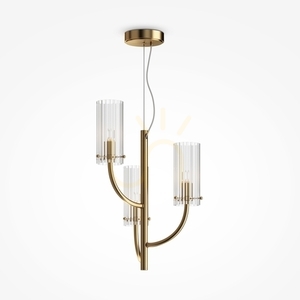 Maytoni ARCO pendant light MOD223PL-03BS brass, 3 × G9, fluted glass, Ø 35 cm small 0