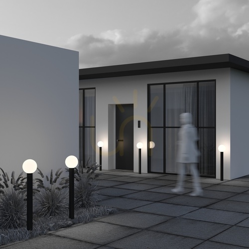 Check Garden bollard light Maytoni Bold O598FL-01B, black, 80 cm, E27 IP54