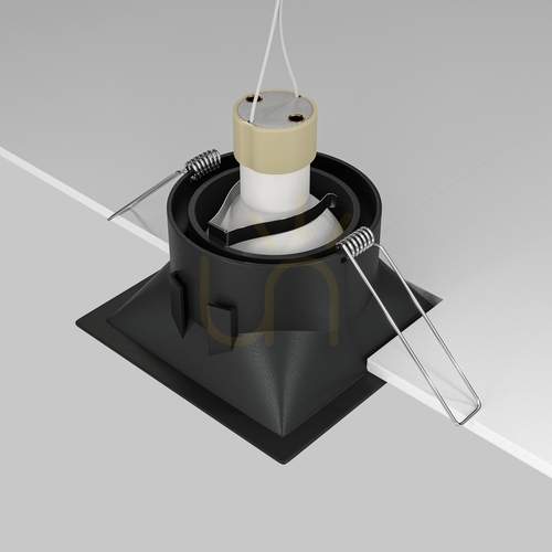 Check Maytoni Dot DL029-2-01B black recessed ceiling light, GU10, 9 × 9 cm