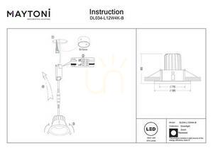 ZOOM recessed luminaire DL034-L12W4K-B IP65 Maytoni small 6