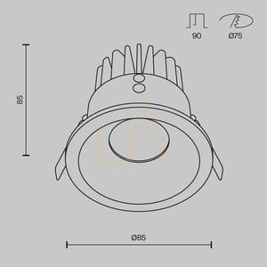 ZOOM recessed luminaire DL034-L12W4K-D-B IP65 Maytoni small 7