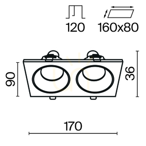 ZOOM recessed luminaire DL033-2-02B IP65 Maytoni small 8