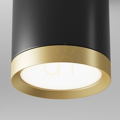 Check Maytoni Hoop C086CM-GX53-MRD-BG surface-mounted ceiling light, black and gold, GX53