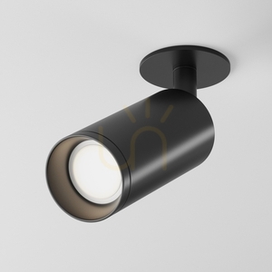 Maytoni Focus C018CL-01B black recessed spotlight, tilting GU10 cylinder small 0