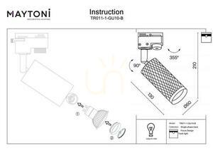 FOCUS DESIGN TR011-1-GU10-B busbar spotlight Maytoni small 8