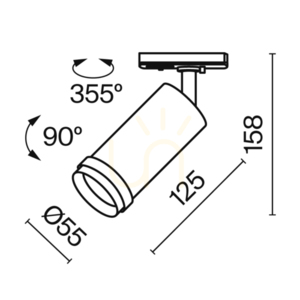 FOCUS ZOOM TR021-1-124K-Z-B busbar spotlight Maytoni small 8