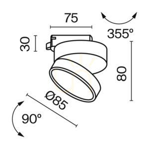 ONDA TR007-1-12W4K-W spotlight for busbars Maytoni small 11