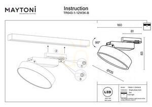 ZON TR043-1-12W3K-B busbar spotlight Maytoni small 5