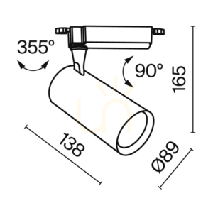 VUORO TR003-1-15W4K-S-W Maytoni single-phase track spotlight white 15 W 1600 lm 4000 K small 9