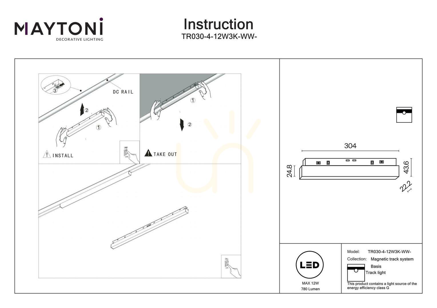 Check BASIS rail lamp TR030-4-12W3K-WW-DS-B Maytoni BASIS rail lamp TR030-4-12W3K-WW-DS-B Maytoni
